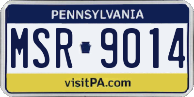 PA license plate MSR9014