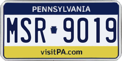 PA license plate MSR9019