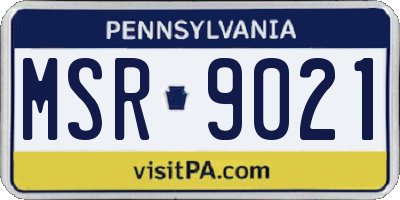PA license plate MSR9021