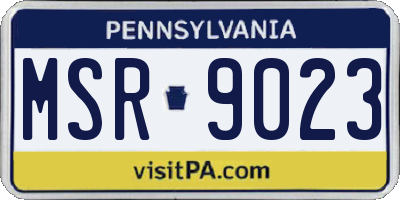 PA license plate MSR9023