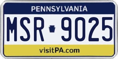 PA license plate MSR9025