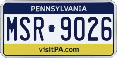 PA license plate MSR9026