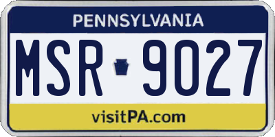 PA license plate MSR9027