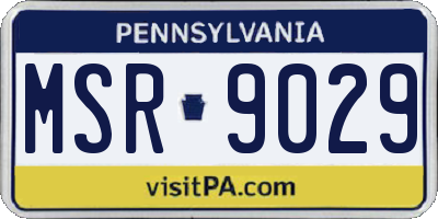 PA license plate MSR9029