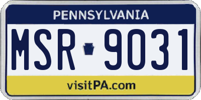 PA license plate MSR9031