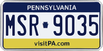 PA license plate MSR9035