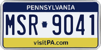 PA license plate MSR9041