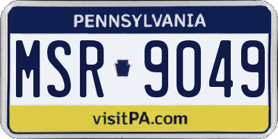PA license plate MSR9049