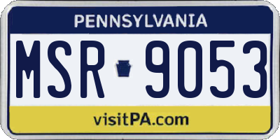 PA license plate MSR9053