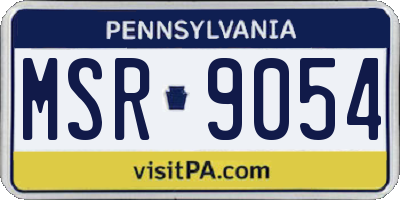 PA license plate MSR9054