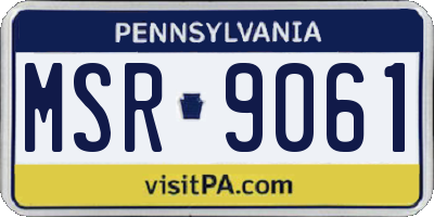 PA license plate MSR9061