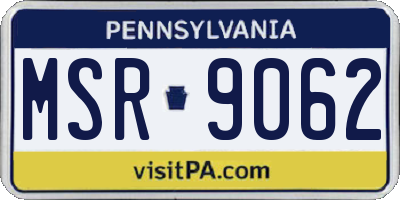 PA license plate MSR9062