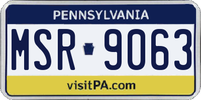 PA license plate MSR9063