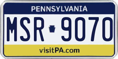PA license plate MSR9070