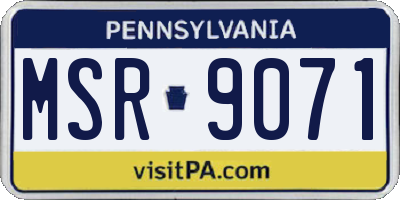 PA license plate MSR9071