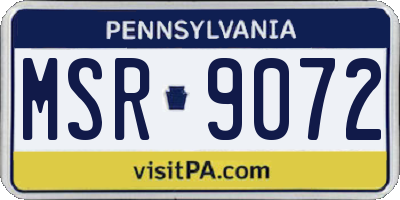 PA license plate MSR9072