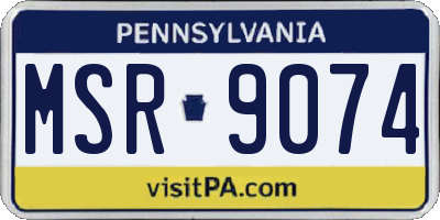 PA license plate MSR9074