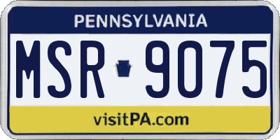 PA license plate MSR9075