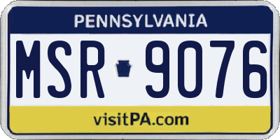 PA license plate MSR9076