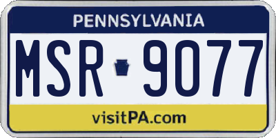 PA license plate MSR9077