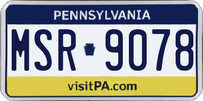 PA license plate MSR9078