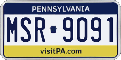 PA license plate MSR9091