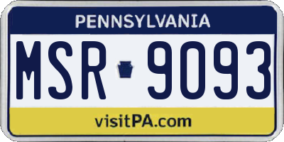 PA license plate MSR9093