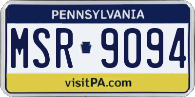 PA license plate MSR9094