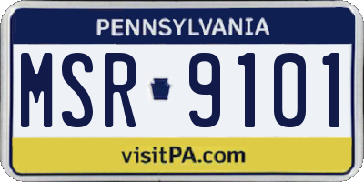 PA license plate MSR9101