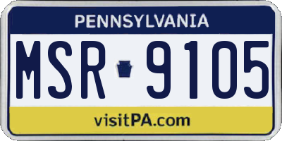 PA license plate MSR9105