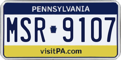 PA license plate MSR9107