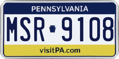 PA license plate MSR9108