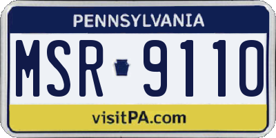 PA license plate MSR9110