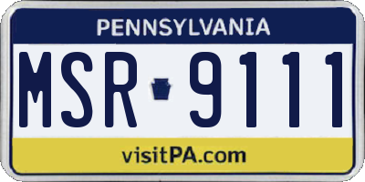 PA license plate MSR9111