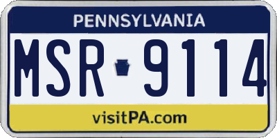 PA license plate MSR9114