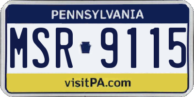 PA license plate MSR9115
