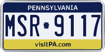 PA license plate MSR9117