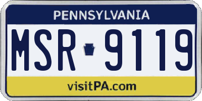 PA license plate MSR9119