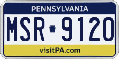 PA license plate MSR9120
