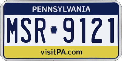 PA license plate MSR9121