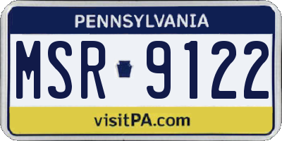 PA license plate MSR9122