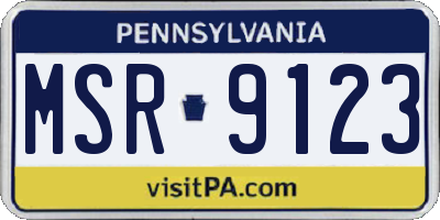 PA license plate MSR9123