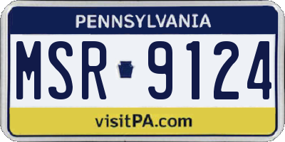 PA license plate MSR9124