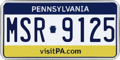 PA license plate MSR9125