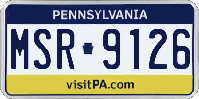 PA license plate MSR9126