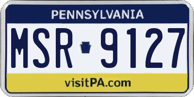 PA license plate MSR9127