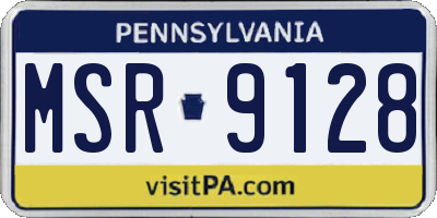 PA license plate MSR9128