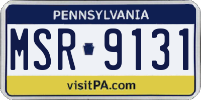 PA license plate MSR9131