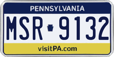 PA license plate MSR9132