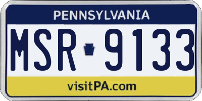 PA license plate MSR9133